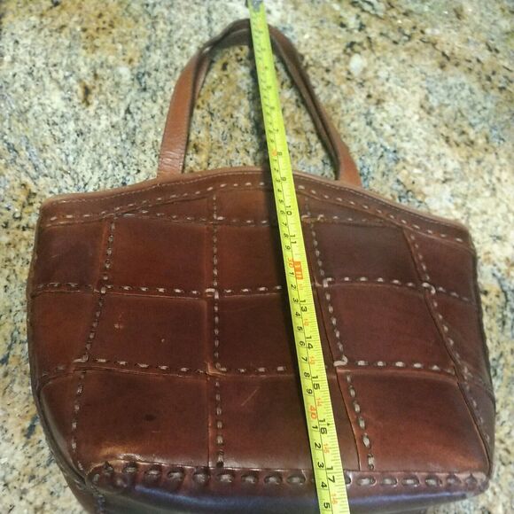 ELLEPI HAND BAG PURSE. Brown Leather Hand-made in Italy Nice - Picture 3 of 12